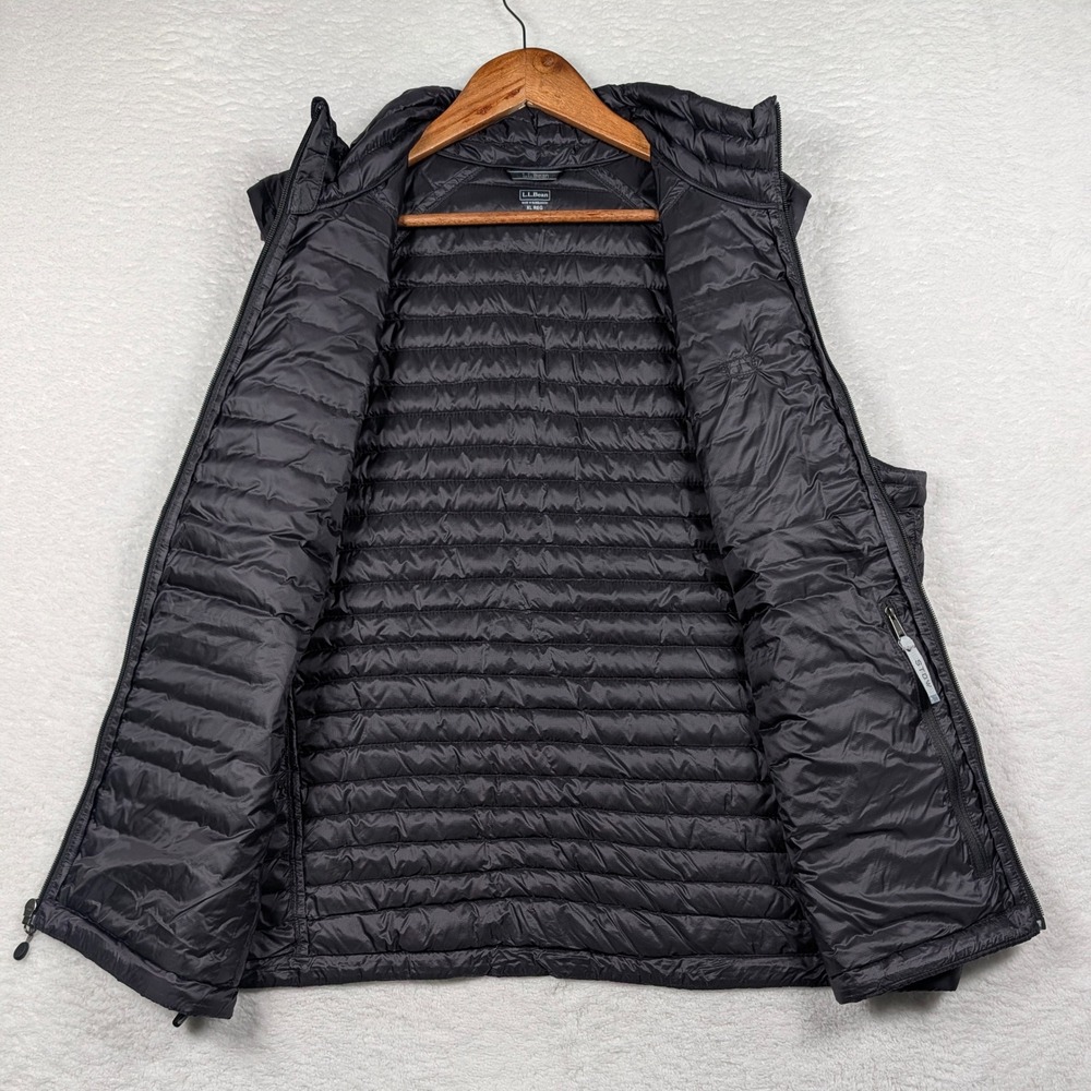 L.L. Bean Puffer Vest Mens XL Black Goose DownTek 850 Ultralight Pertex Quantum - Picture 6 of 10